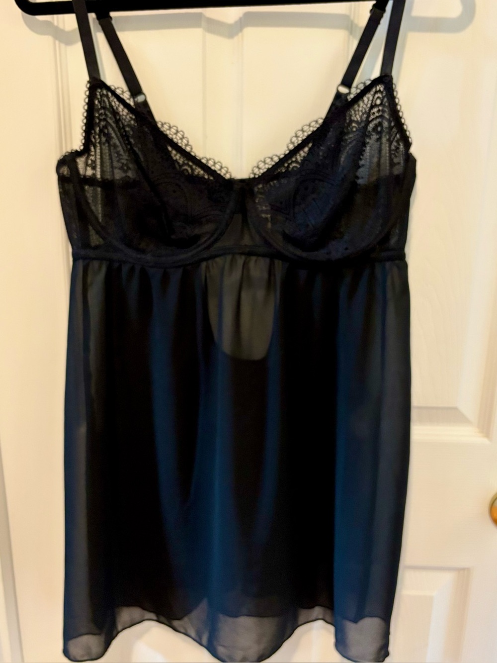 Black Underwire Sheer Babydoll Lingerie size XL - Picture 8 of 10